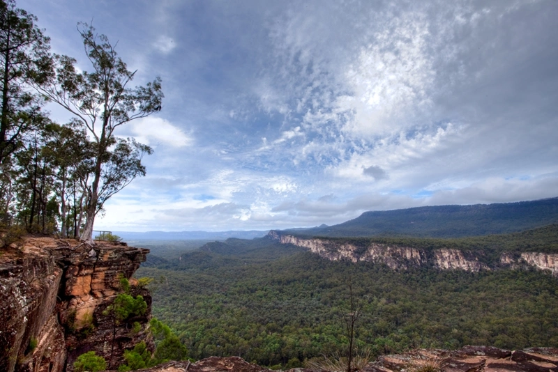 the carnarvon gorge on a cloudy day