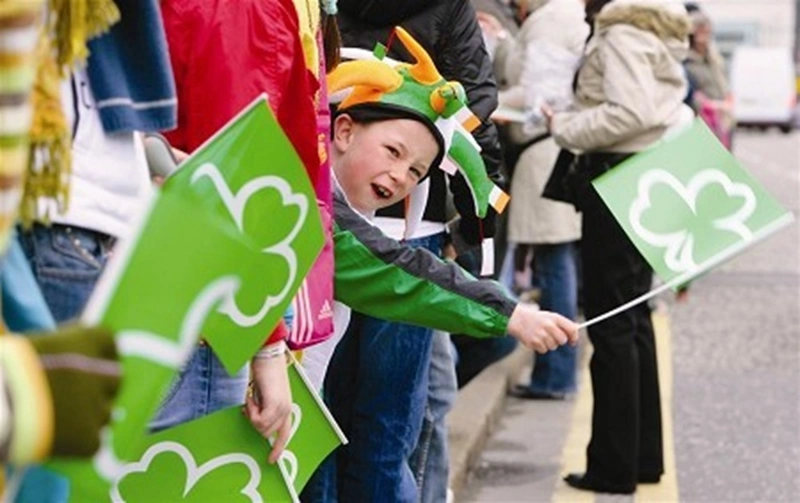 young boy celebrating St Patrick's Day.