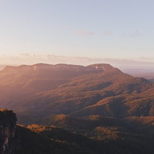 Sun rising over the Blue Mountain Valley