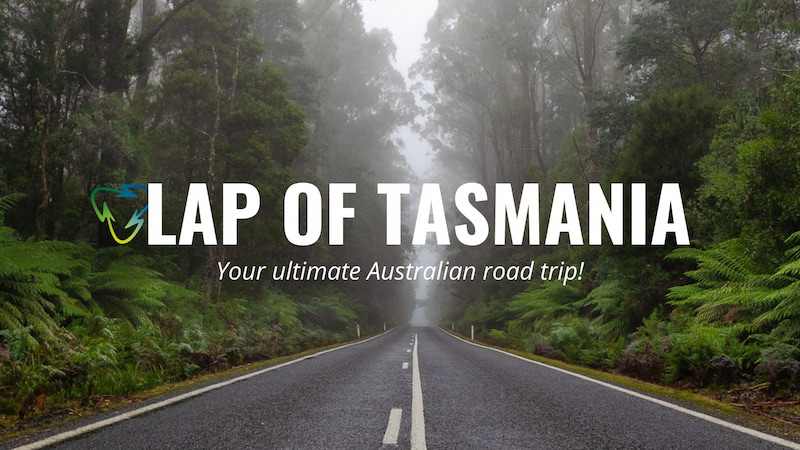 Lap of Tasmania - Your Ultimate Australian Road Trip on image of forested Tasmanian highway.