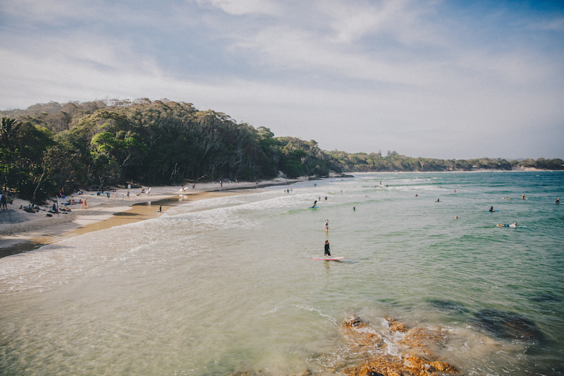 Surfers at the Byron Bay Pass