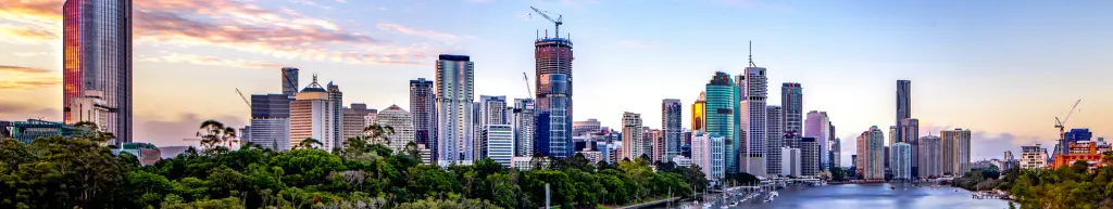 Brisbane City Skyline with River