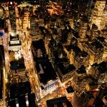 aerial view of city lights
