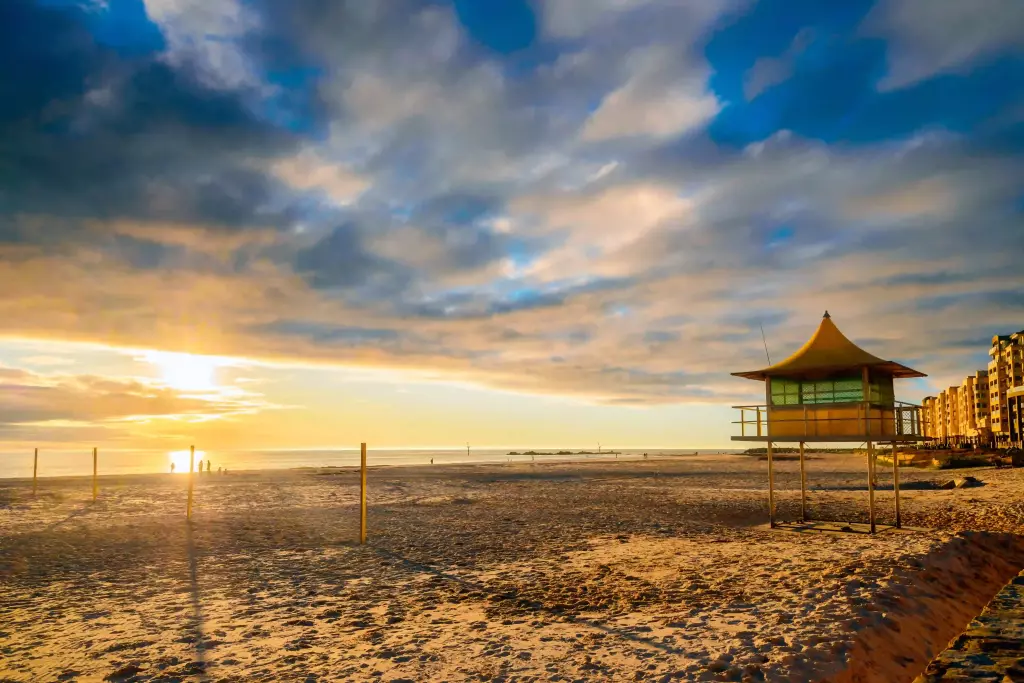 Glenelg beach at sunset