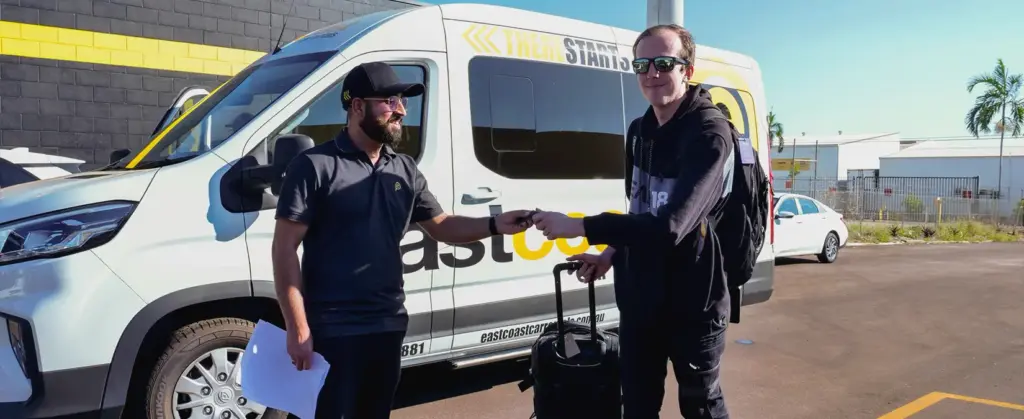 Shuttle bus from East Coast Car Rentals Darwin Airport