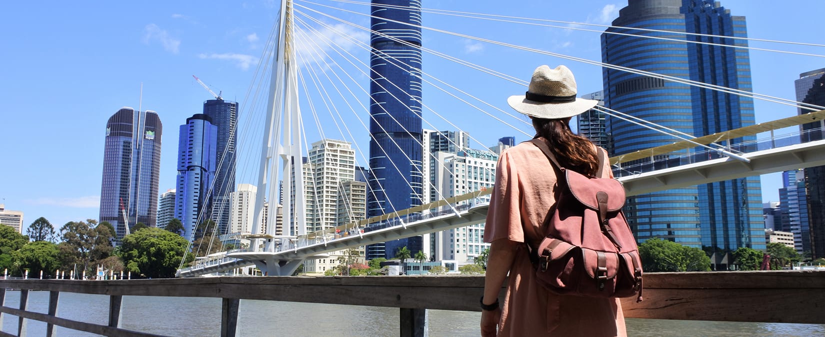 Brisbane City Skyline with River